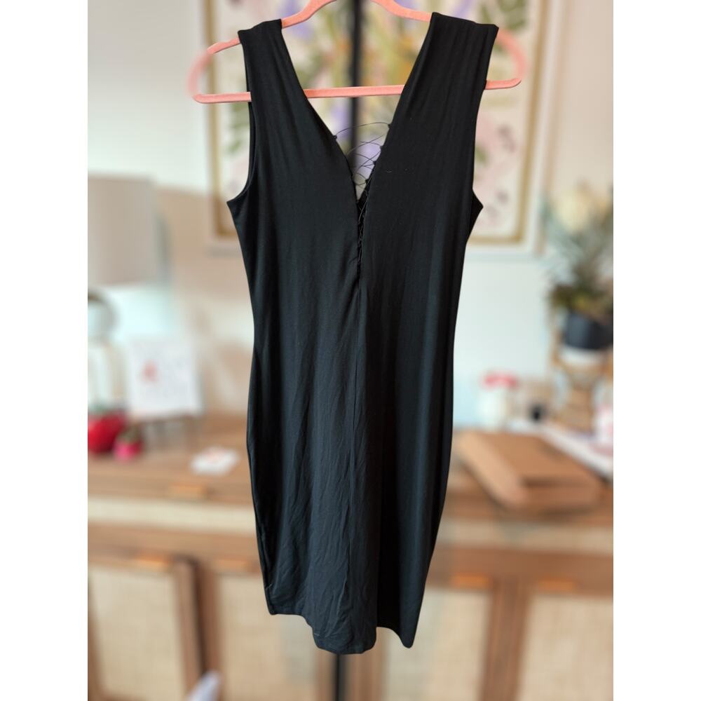 NWT T Alexander Wang Jersey Lace-Up Bodycon Mini Dress Black Womens Size Medium